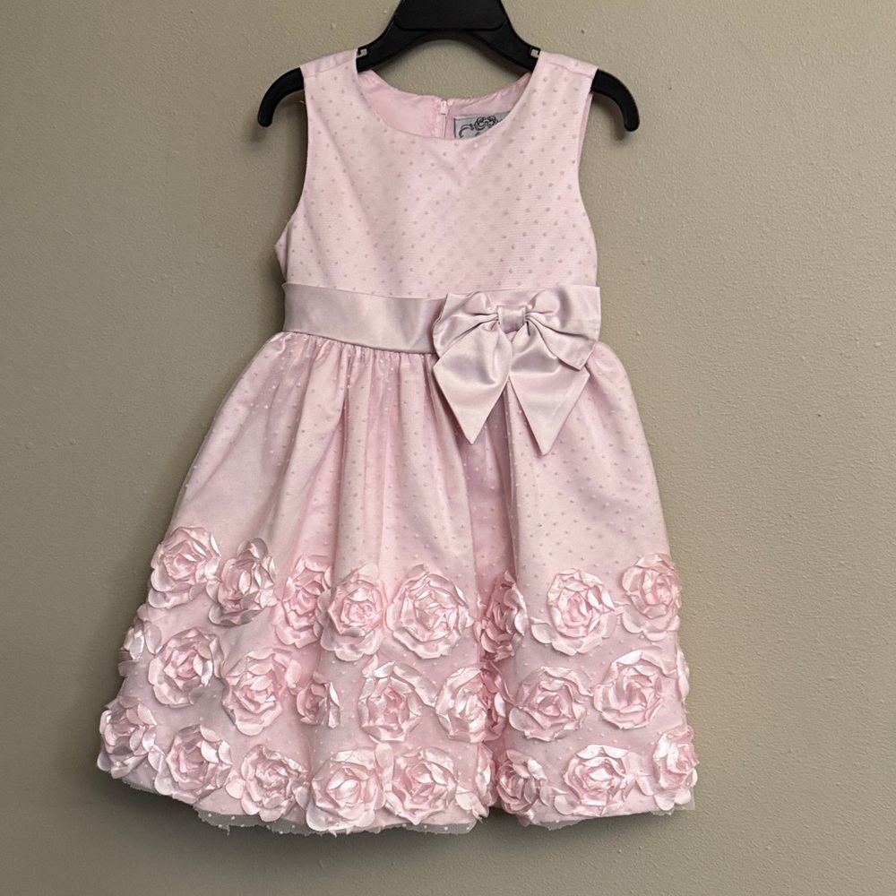 Mia Juliana Pink Rosette Kids Dress size 5